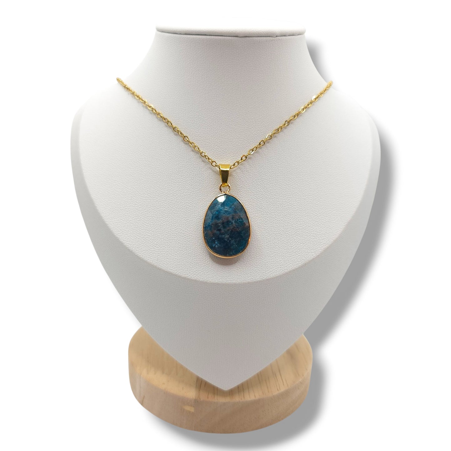 Collier Facetté APATITE BLEUE A