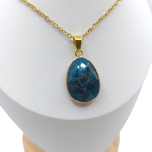 Collier Facetté APATITE BLEUE A
