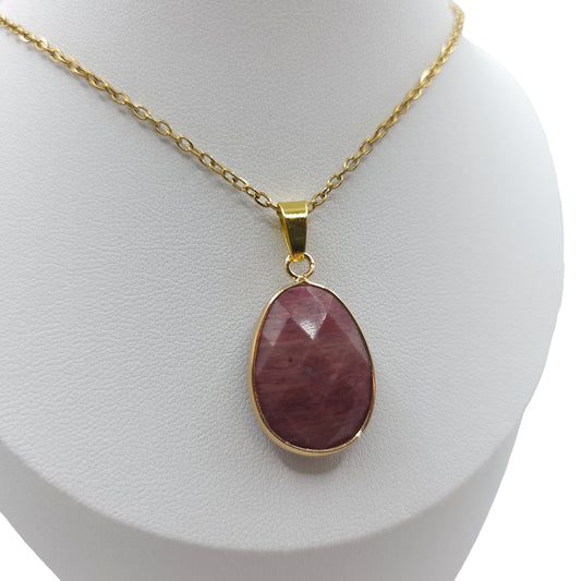 Collier Facetté RHODONITE A