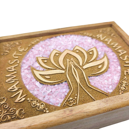 Boite à Tarot LOTUS NAMASTE QUARTZ ROSE