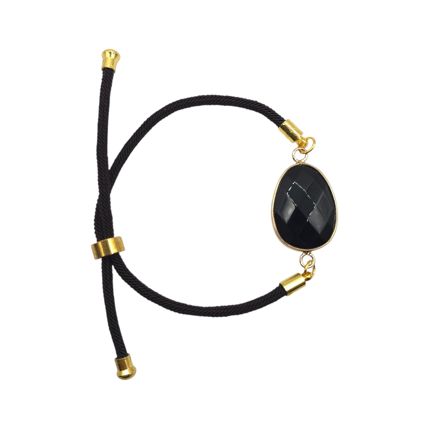 Bracelet Facetté OBSIDIENNE NOIRE A