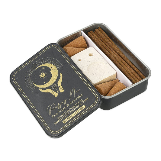 Encens Purifying Moon & Porte-Encens en Boite Coulissante en fer