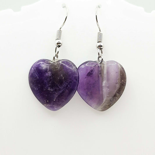 Boucles d'Oreilles COEUR AMÉTHYSTE