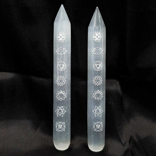 Baguette Pointe Sélénite 7 CHAKRAS A