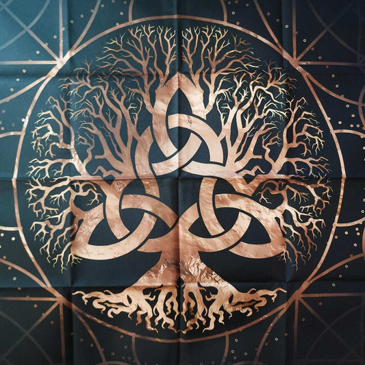 Nappe de Tarot ARBRE DE VIE & TRIQUETRA