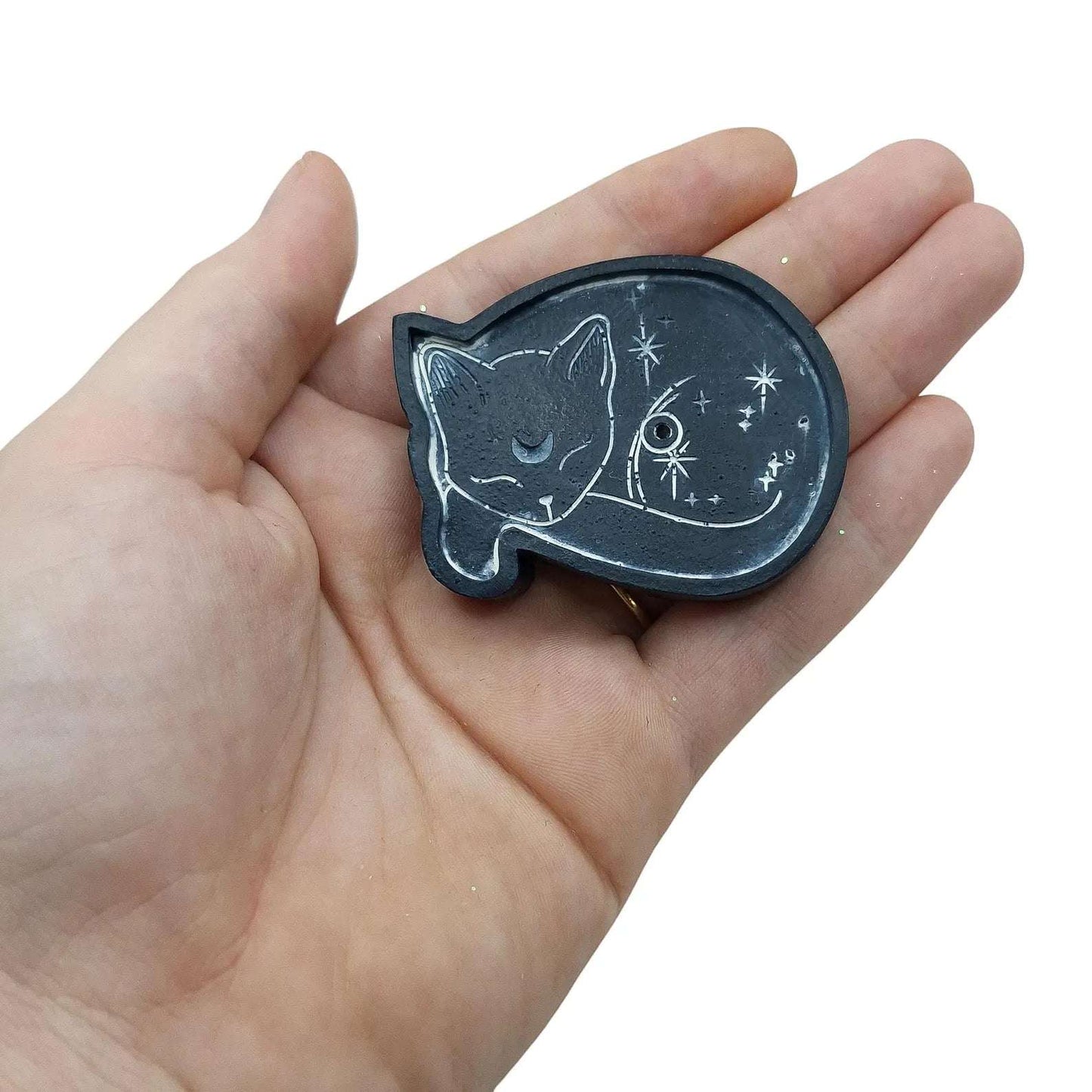 Porte Encens Petit Chat Noir Endormi