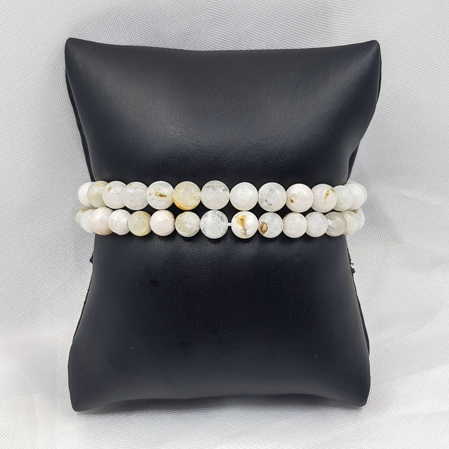 Bracelet Boule 06mm PIERRE DE LUNE BEIGE