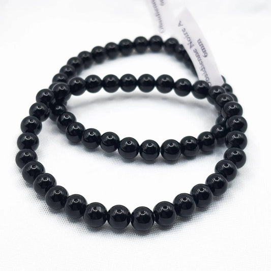 Bracelet Boule 06mm OBSIDIENNE NOIRE A