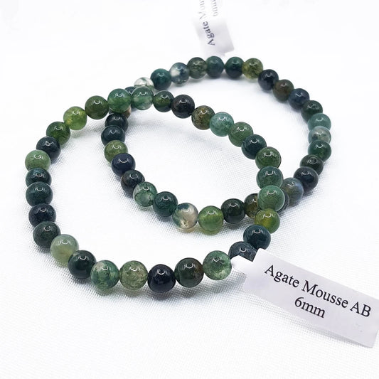 Bracelet Boules 06mm AGATE MOUSSE