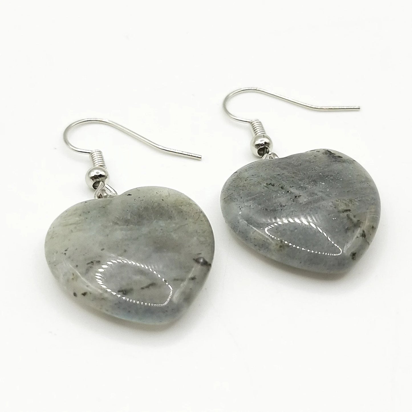 Boucles d'Oreilles Coeur LABRADORITE