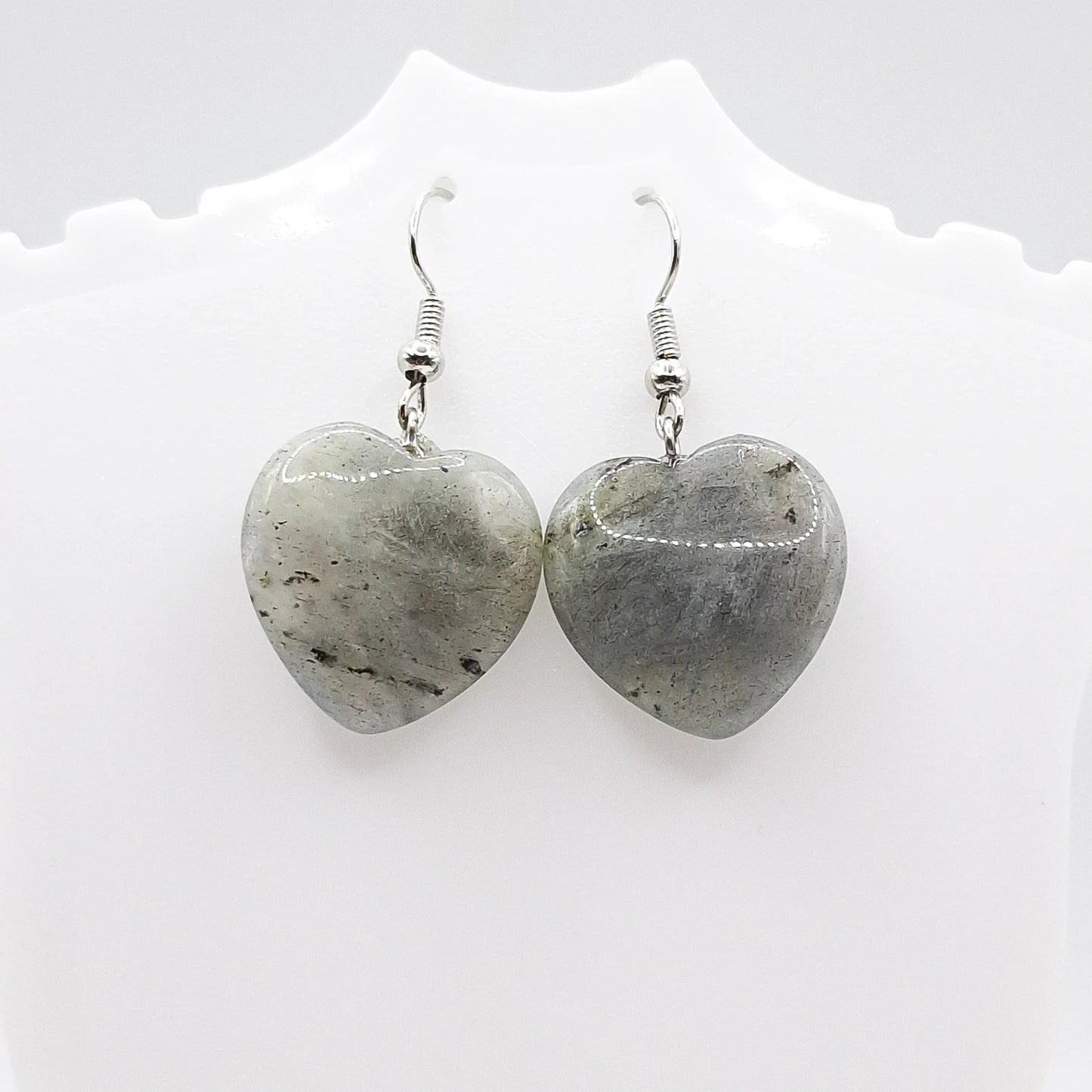 Boucles d'Oreilles Coeur LABRADORITE