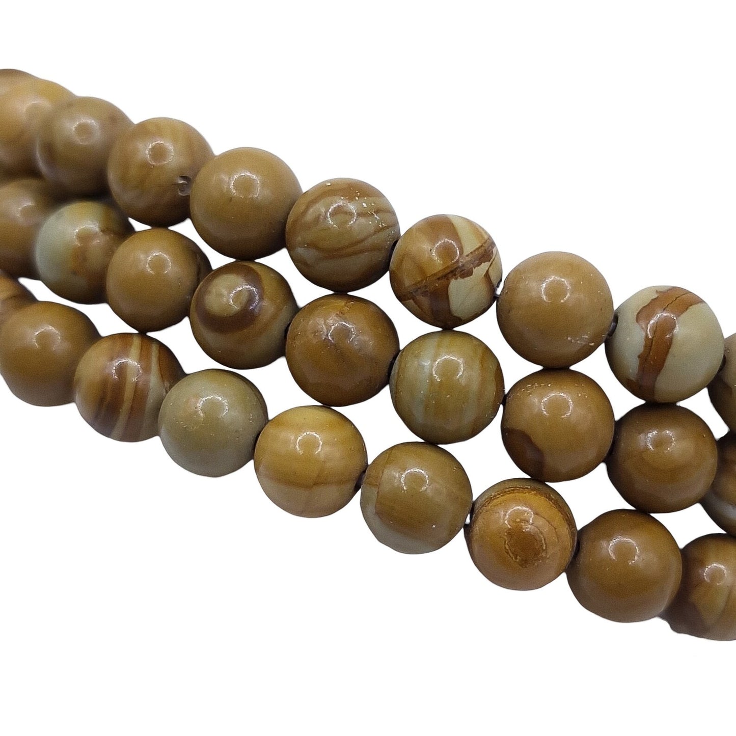 Bracelet Boule 06mm BOIS FOSSILE