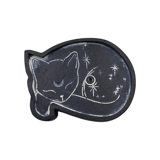 Porte Encens Petit Chat Noir Endormi