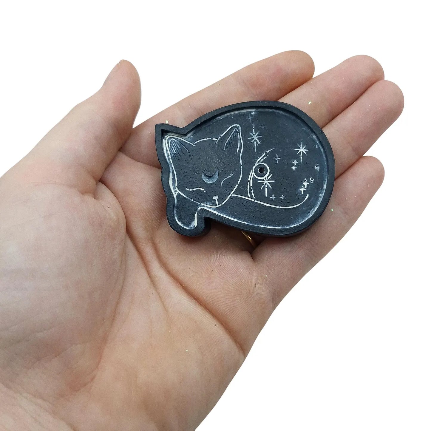 Porte Encens Petit Chat Noir Endormi