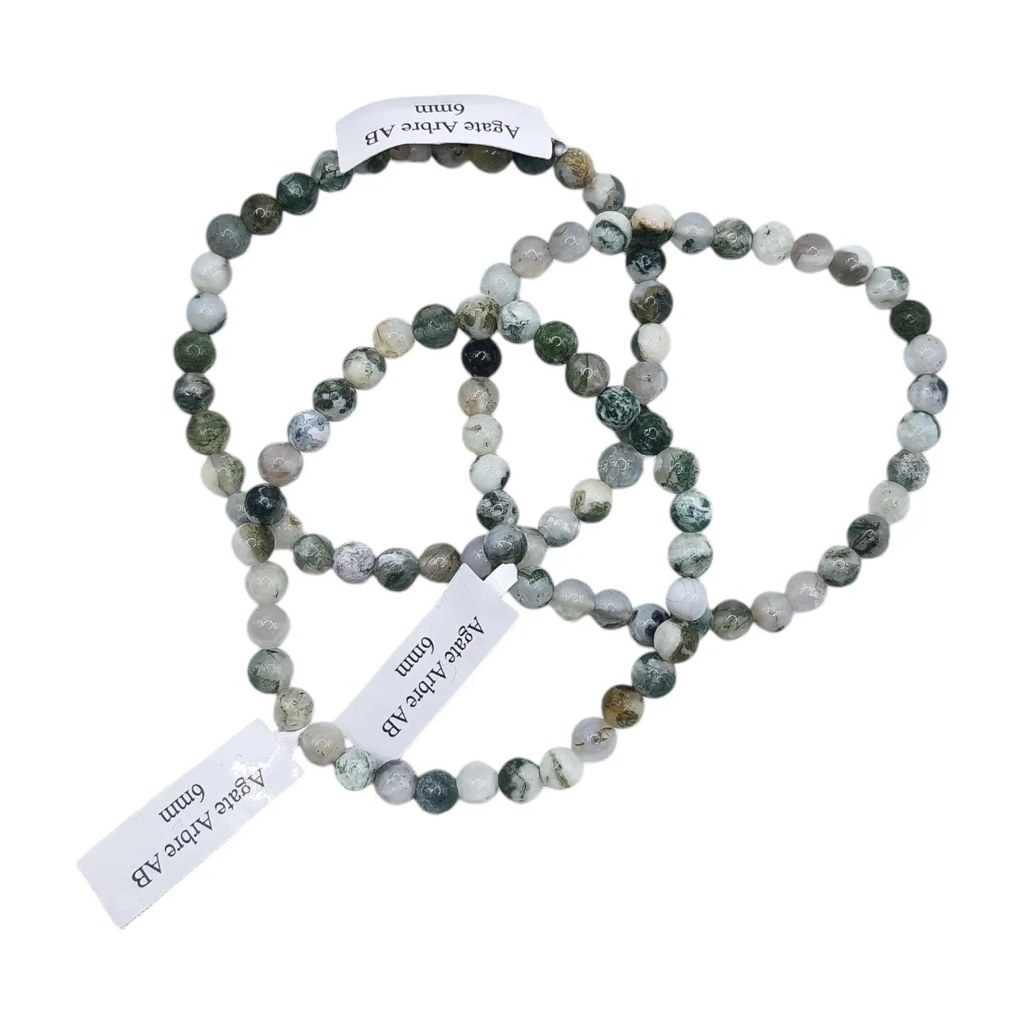 Bracelet Boules 06mm AGATE ARBRE