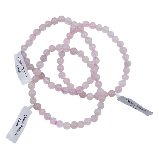 Bracelet Boule 06mm QUARTZ ROSE A