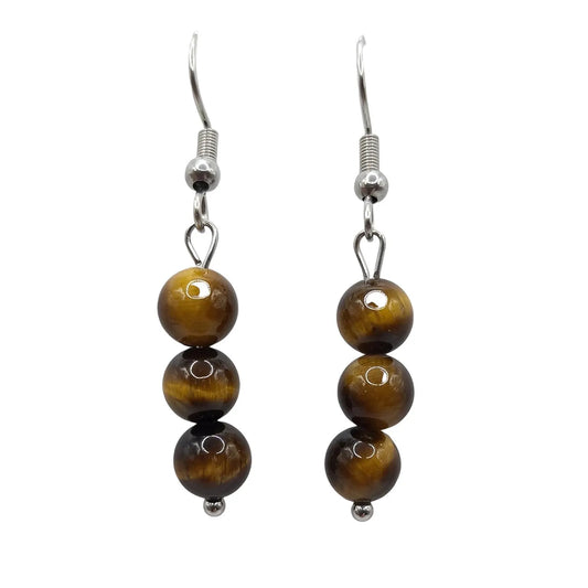 Boucles d'Oreilles Boule 06mm OEIL DE TIGRE A