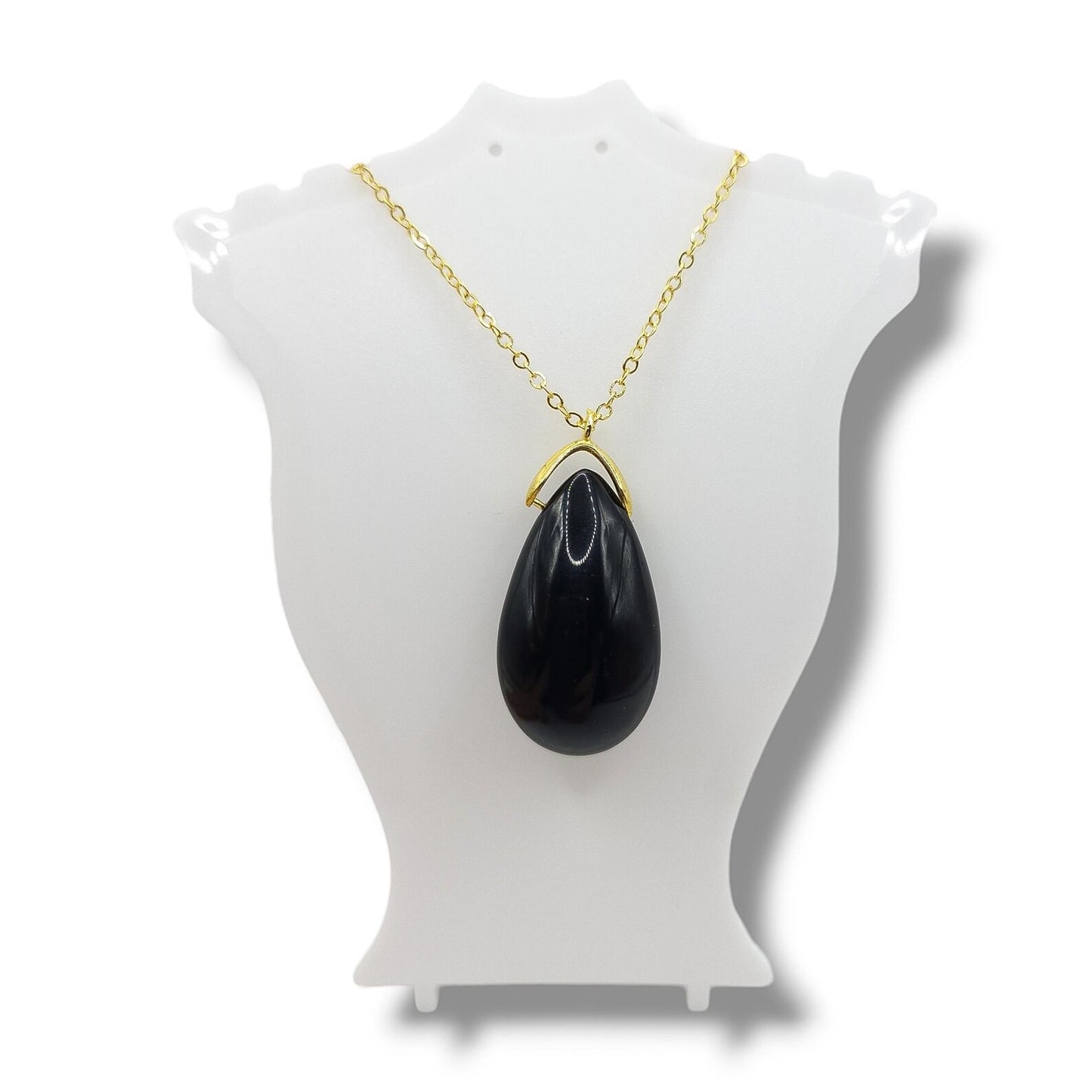Collier Sautoir OBSIDIENNE NOIRE A