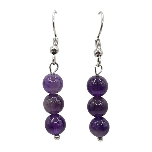 Boucles d'Oreilles Boule 06mm AMETHYSTE A