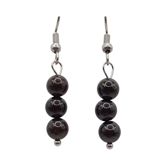 Boucles d'Oreilles Boule 06mm GRENAT ROUGE ALMANDIN AA