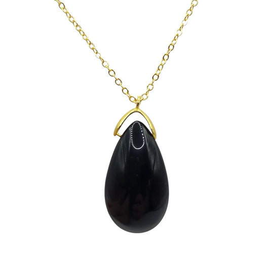 Collier Sautoir OBSIDIENNE NOIRE A