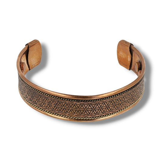 Bracelet en Cuivre Magnétique Fleur de Vie