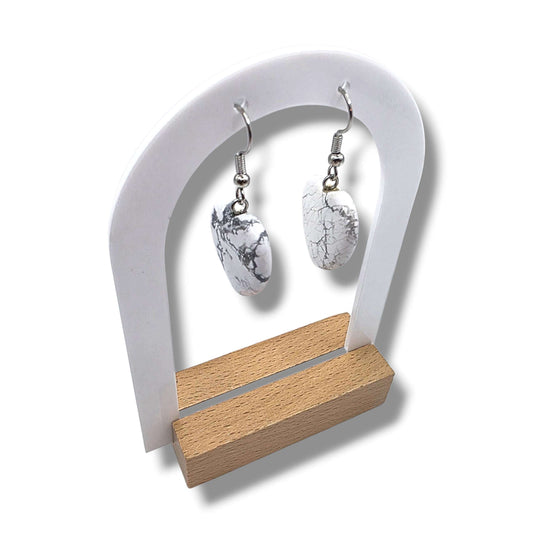 Boucles d'Oreilles COEUR HOWLITE BLANCHE