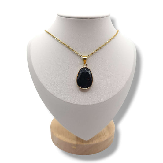 Collier Facetté OBSIDIENNE NOIRE A