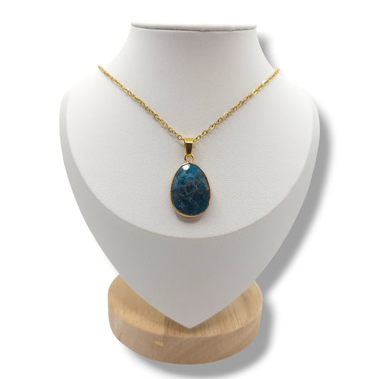 Collier Facetté APATITE BLEUE A