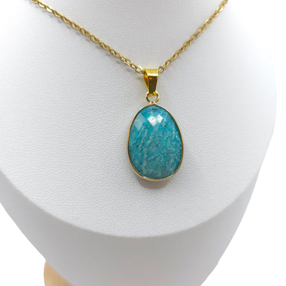 Collier Facetté AMAZONITE A
