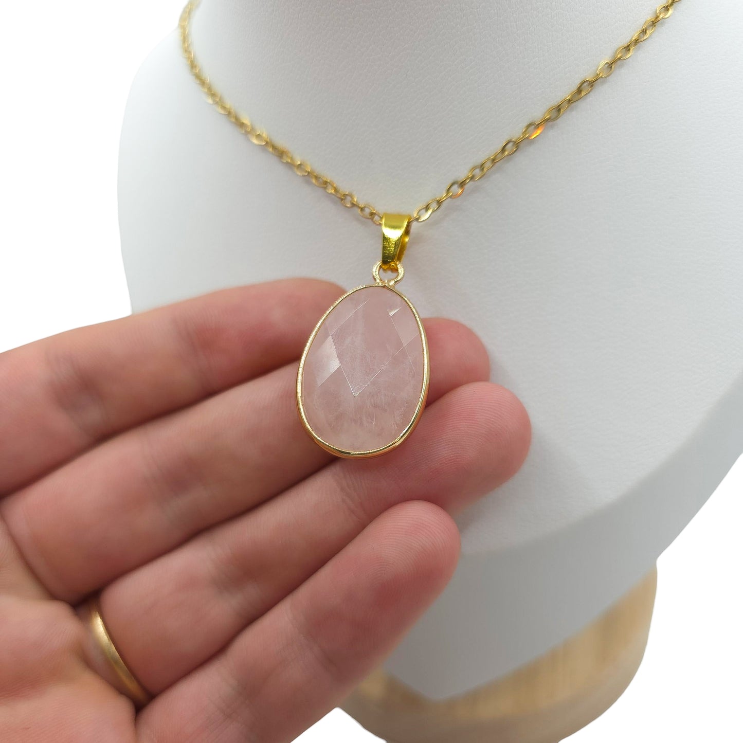 Collier Facetté QUARTZ ROSE A