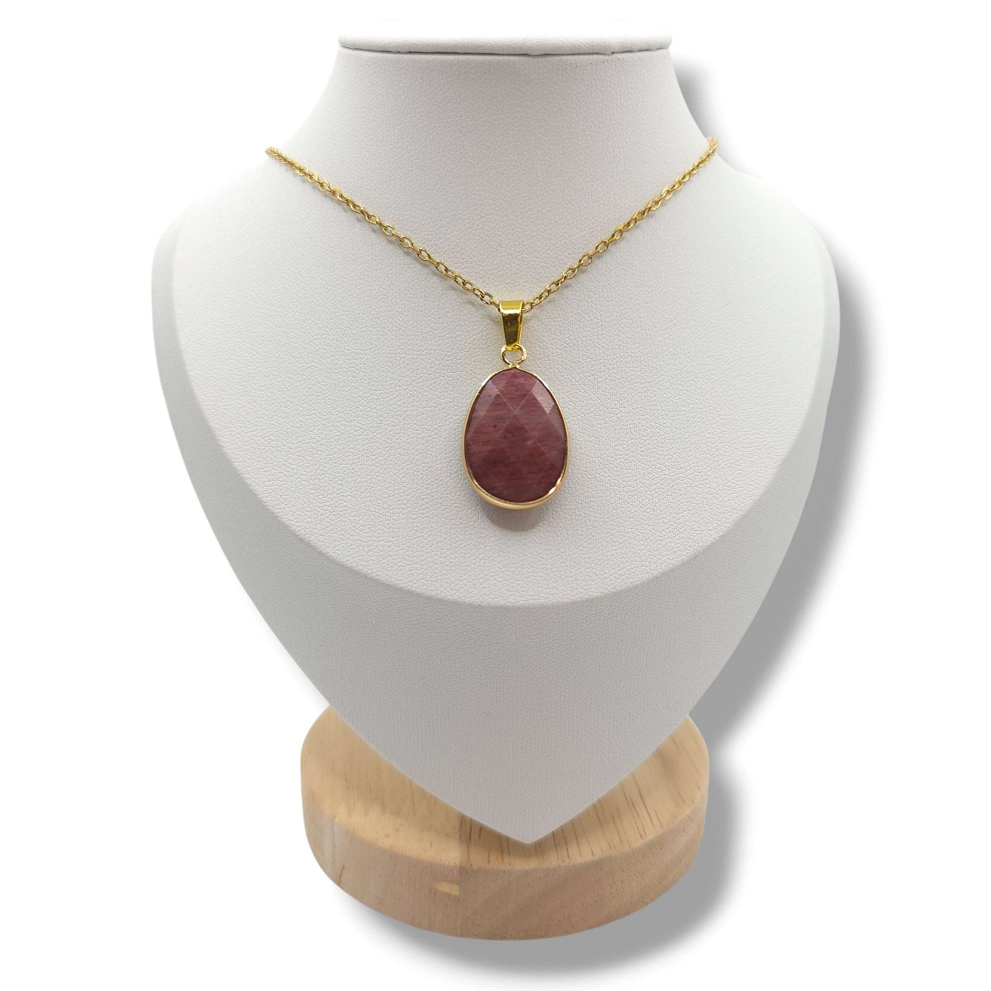 Collier Facetté RHODONITE A