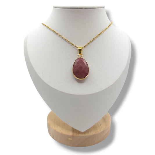 Collier Facetté RHODONITE A