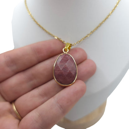 Collier Facetté RHODONITE A