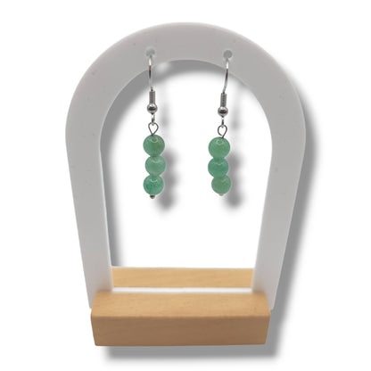 Boucles d'Oreilles Boule 06mm AVENTURINE VERTE A