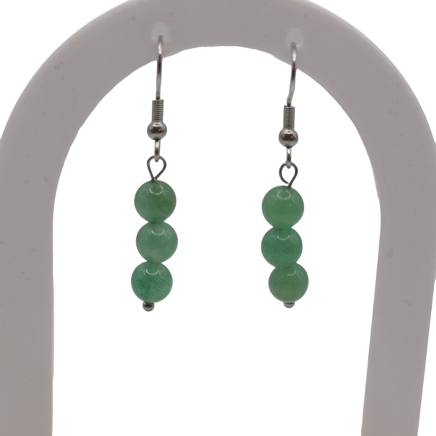 Boucles d'Oreilles Boule 06mm AVENTURINE VERTE A