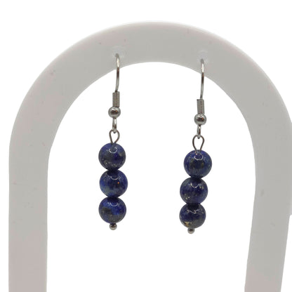 Boucles d'Oreilles Boule 06mm LAPIS LAZULI