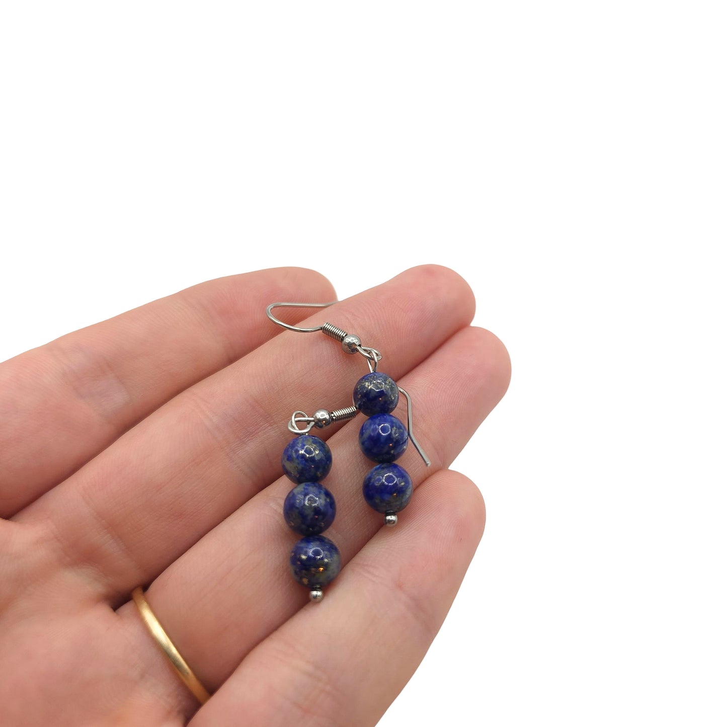 Boucles d'Oreilles Boule 06mm LAPIS LAZULI