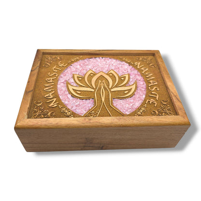 Boite à Tarot LOTUS NAMASTE QUARTZ ROSE