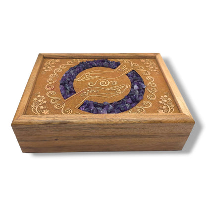 Boite à Tarot MAINS GUERISSEUSES AMETHYSTE