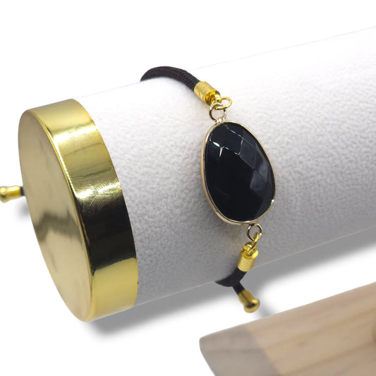 Bracelet Facetté OBSIDIENNE NOIRE A