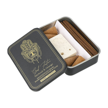 Encens Good Fortune & Porte-Encens en Boite Coulissante en fer