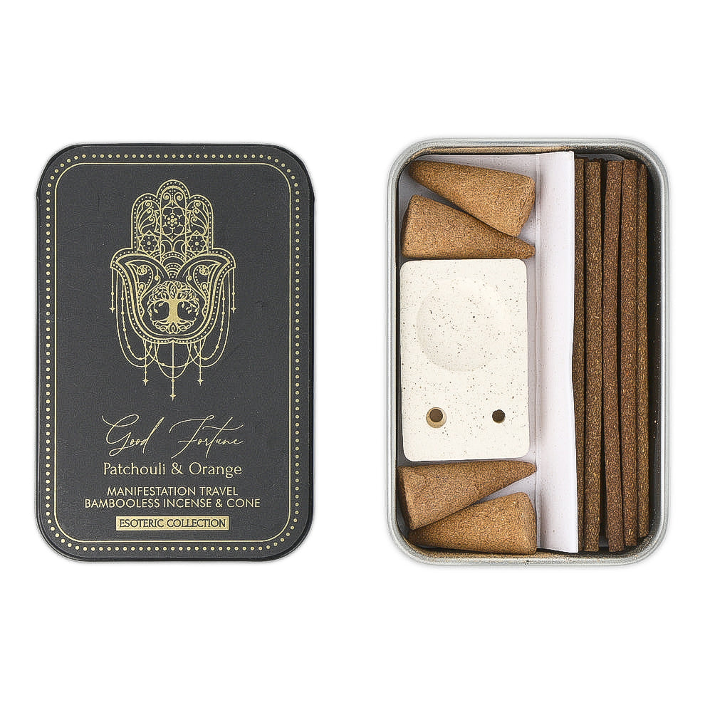 Encens Good Fortune & Porte-Encens en Boite Coulissante en fer