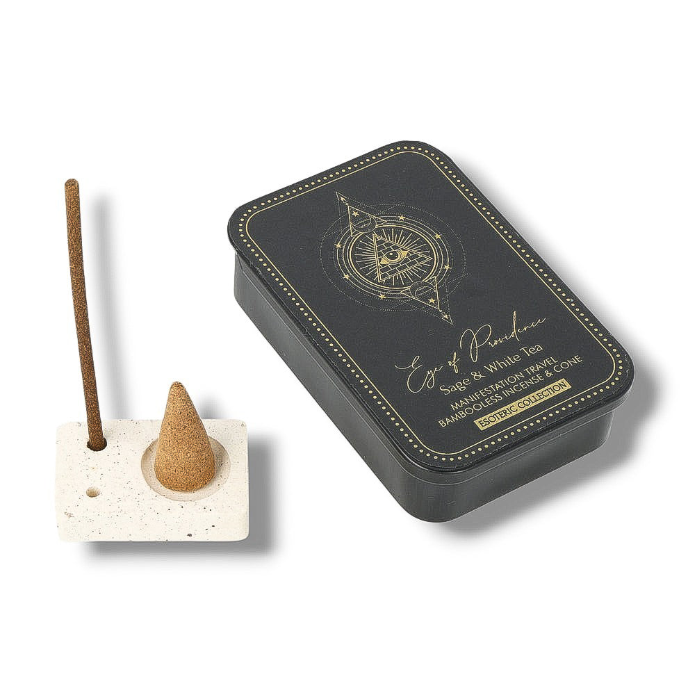 Encens Eye of Providence & Porte-Encens en Boite Coulissante en fer