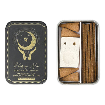 Encens Purifying Moon & Porte-Encens en Boite Coulissante en fer