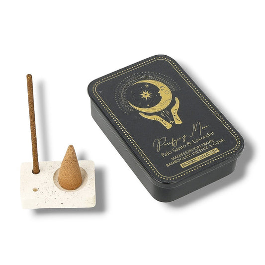 Encens Purifying Moon & Porte-Encens en Boite Coulissante en fer
