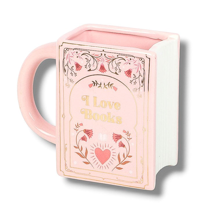 Tasse Livre "I Love Books" Rose