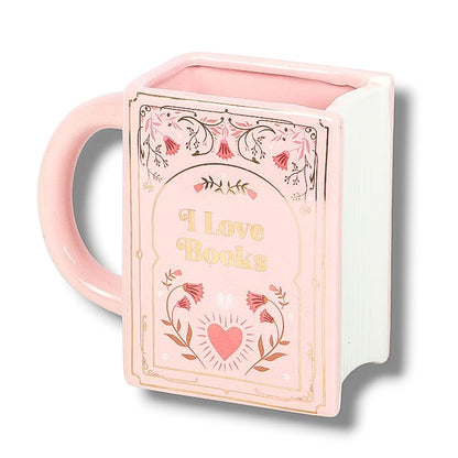 Tasse Livre "I Love Books" Rose