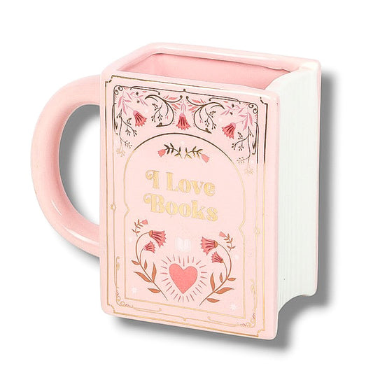 Tasse Livre "I Love Books" Rose