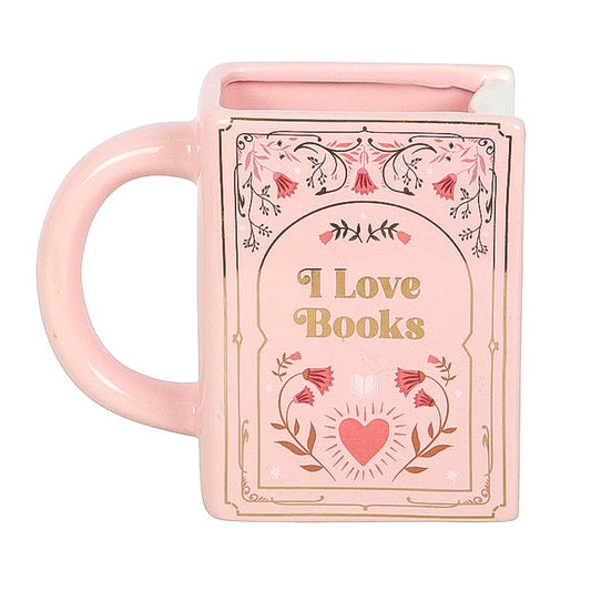 Tasse Livre "I Love Books" Rose